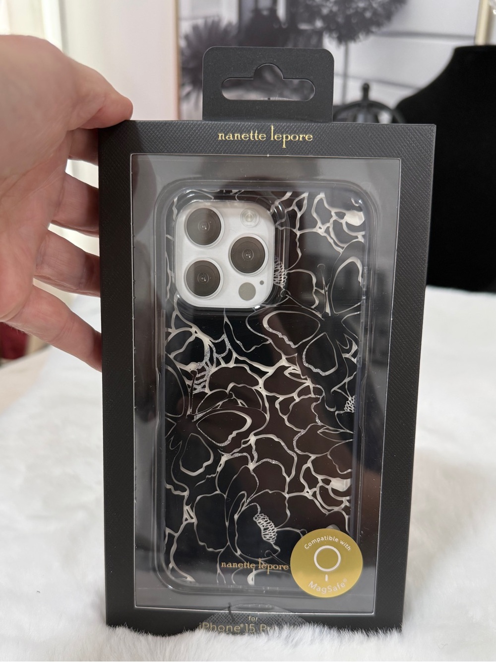 nanette lepore Black and White Floral iPhone Case iPhone 15 pro max new